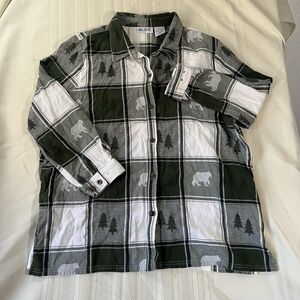 Vintage Blair Green Flannel Plaid 2XL  Woodland Grunge Outdoor Cozy Cabincore